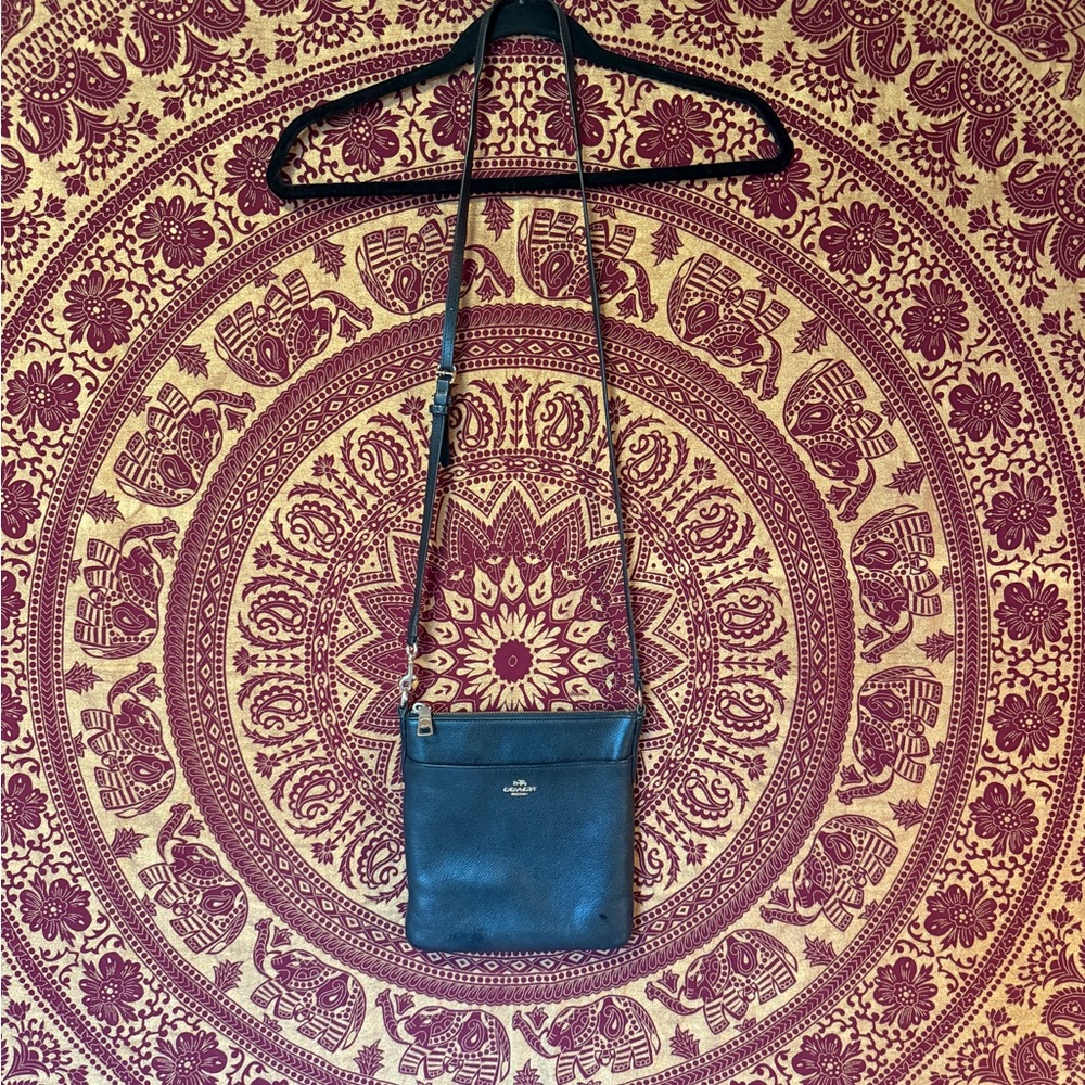 Coach Dark Blue Leather Crossbody Bag